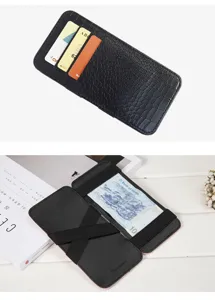 Koreanischer Stil Krokodilmuster PU Leder Brieftasche Kartenhalter mit sicherem Gummiband.