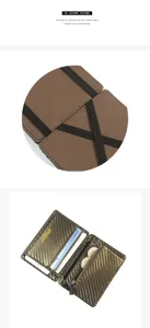 Nahaufnahme der Magic Wallet mit hochwertiger PU-Leder-Textur und elastischen Bändern.