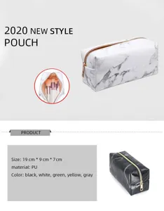 Marmor PU Kosmetiktasche mit großem Fassungsvermögen, Reißverschluss und stilvollem Design.