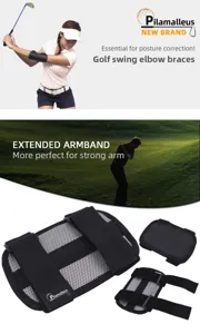 Correttore di postura per gomito da golf tutore di allenamento traspirante nero pro