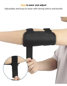 Vista dettagliata della cinghia di correzione del braccio regolabile con velcro.