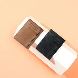 Minimalistischer PU-Leder Kartenhalter für Damen und Herren, schmale Geldbörse.