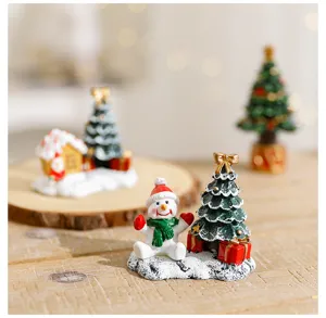 Kleine Harz Weihnachtsbaum Schneemann Ornament Desktop Feiertag Dekoration Mikro Landschaft