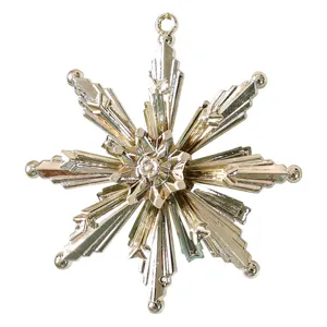 Champagne zilver acryl sneeuwvlok kersthangende ornament decoratie voor de feestdagen.
