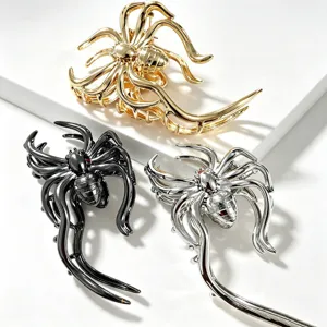 Metal spider hair claw clip gothic style shark clip for women elegant hair accessories