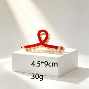 Red pencil hair claw clip metal hairpin cute stationery hair accessories for women