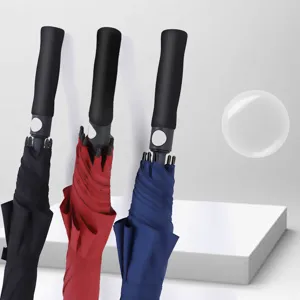 Three colored golf umbrellas with EVA handles, straight stick design, main product view.
