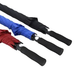 Golf umbrella with EVA handle straight design set of three colors black blue red durable