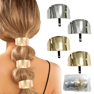 Accessoire Cheveux Crochet Queue de Cheval en Métal Minimaliste Épingle Géométrique Brossée Pince Électroplaquée pour Femme Fête Quotidienne
