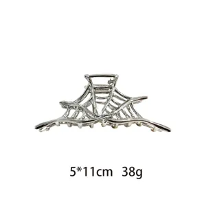 Gothic metal hair claw clip spider web hair accessory for women styling 5x11cm 38g