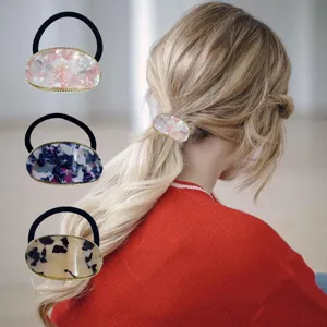 Franse stijl elegante ovale hars haarband met gouden rand voor haaraccessoires