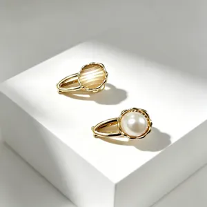 Set di mini fermagli per capelli con perla e pietra occhio di gatto, eleganti mollette.