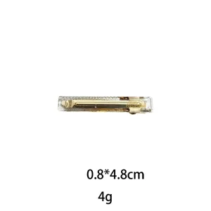 Korean style rectangular resin metal hair clip side hairpin for women sweet elegant hair accessory