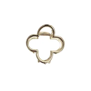 Gold metal four leaf clover hair claw clip elegant minimalist hair accessories for women