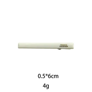 White minimalist hair clip, 0.5x6cm compact size for bangs and side hair styling daily.