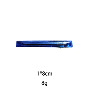 Blue resin rectangular hair clip elegant side barrette sweet hair styling accessory 1x8cm