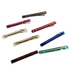 Colorful translucent long hair clips for women, stylish minimalist bobby pins side barrettes.