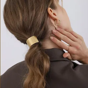 Pinza de pelo geométrica de metal dorado soporte para coleta elegante accesorio para mujeres