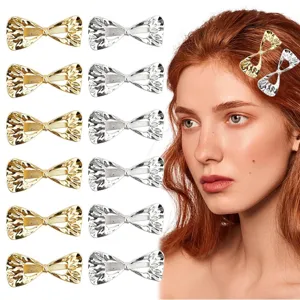 Modische Zinklegierung Herz Schleife Stern Geometrische Haarklammer Metallische Seitenhaarnadel Pony-Clip Kopfschmuck Für Damen Schmuck Geschenk
