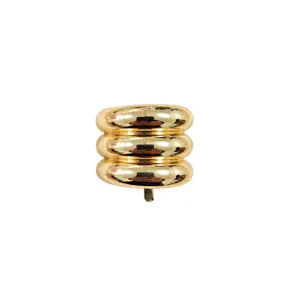 Accessorio per capelli coda di cavallo dorato multistrato, fermaglio in metallo chic.