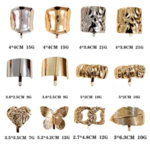 Pinces à cheveux en métal vintage porte-queue de cheval manchettes pour femmes bijoux