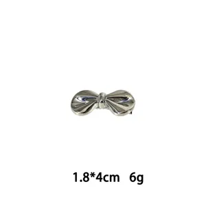 Silberne Legierung Schleife Haarklammer für Damen, schöne Pony Haarspange Mode Kopfschmuck.