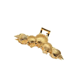 Gold metal seashell hair claw clip for women elegant fashion shark clip hair accessory