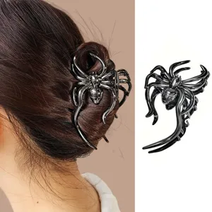 Gothic Zinc Alloy Spider Claw Clip Large Bat Skeleton Hand Hair Jaw Clip Halloween Rhinestone Pearl Animal Design Hair Accessories For Women