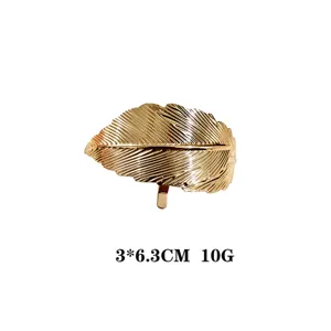 Barrette à cheveux feuille d'or support de queue de cheval accessorie de mode.