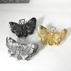 Metalen Vlinder Haar Klauw Doodskop Haarklem Gothic Haaraccessoires voor Dames Stijl
