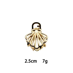 Mini gold seashell metal hair claw clip for women stylish daily hair accessories 2.5cm