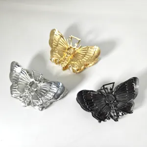 Metalen vlinder haarlemmerclips met schedelontwerp, stijlvolle gotische haarklemmen voor dames.