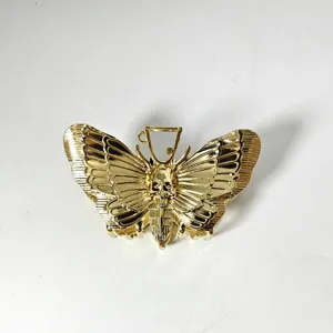 Gouden vlinder schedel haarclip gothische stijl metalen haaraccessoire voor vrouwen