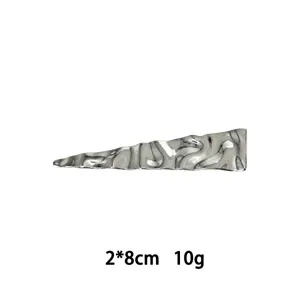 Silberner unregelmäßiger Metall Haarspange Seiten Haarnadel Haarschmuck 2x8cm neu