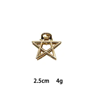 Mini gold star metal hair claw clip 2.5cm compact fashion accessory for daily styling.
