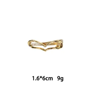 Goldene Metall geometrische Herz Haarklammer Seiten Pony Haarspange Mode Haarschmuck Damen.