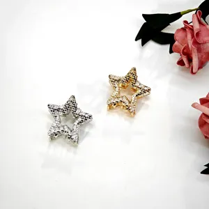 Legering kleine haar klauw clip ster metallisch hol mini haar accessoires voor vrouwen