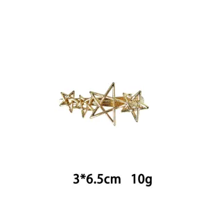 Goldene Stern Legierung Haarspange Seitenclip Ponyklammer Damen Haarschmuck Accessoires