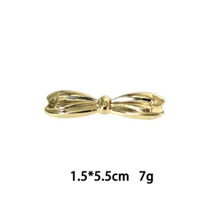 Goldene Legierung Schleife Haarnadel Zubehör, kleine Größe 1,5x5,5cm 7g modisches Teil.