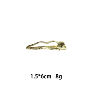 Goldene gewellte Metall Haarklammer minimalistische geometrische Haarnadel elegant Damen Accessoire