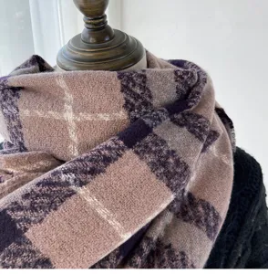 Women winter warm plaid scarf thick soft shawl stylish casual cozy neck wrap apparel detail