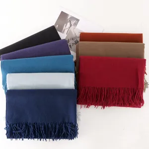 Solid color cashmere feel women imitation cashmere scarf winter Korean style versatile shawl