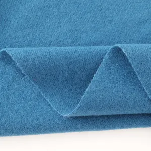 Blue imitation cashmere scarf fabric detail close-up, soft texture for winter warmth.