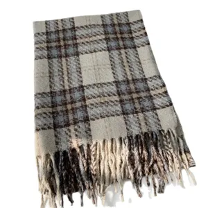 Classic plaid imitation cashmere scarf for autumn and winter, warm and stylish shawl for couples.