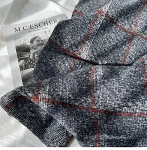 Classic grey plaid thick cashmere-feel winter scarf cozy warm winter fashion accessory