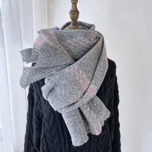 Classic Plaid Tassel Scarf For Women Men Winter Warm Imitation Cashmere Thickened Long Shawl Soft Cozy Neck Warmer