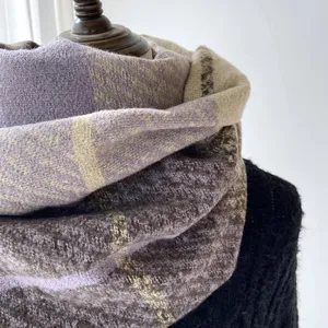 Thickened plaid scarf for women, cozy winter warm imitation cashmere neck wrap, stylish.