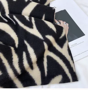 Women winter warm striped fringe imitation cashmere scarf soft cozy fashion casual shawl.