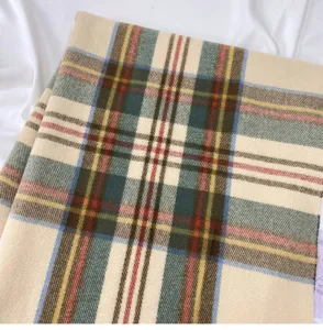 Classic plaid winter scarf soft imitation cashmere vintage shawl for women daily wear warm