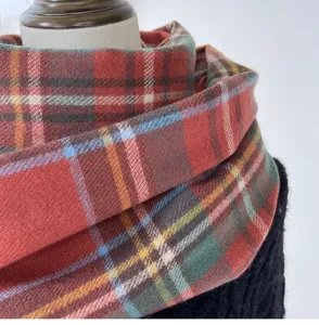 Winter warm tartan plaid scarf retro vintage soft imitation cashmere neckerchief for women